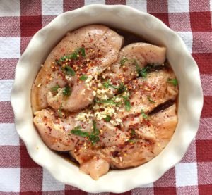 Spicy Soy Sauce Basil Chicken Raw