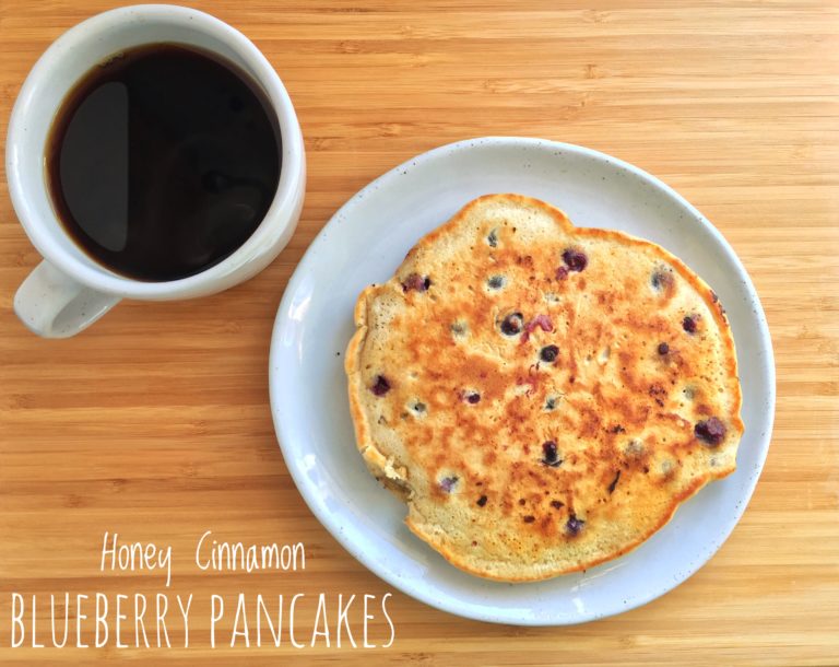 Honey Cinnamon Blueberry Pancakes