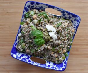 Basil Quinoa and Chickpea Salad
