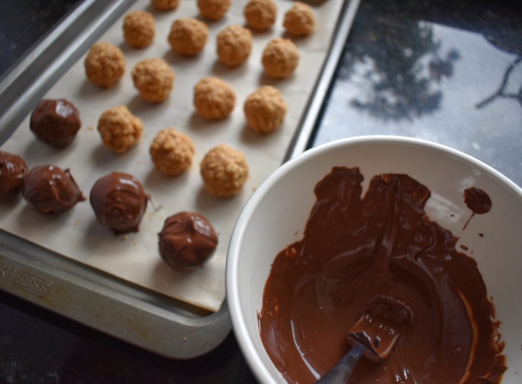 No Bake Peanut Butter Balls Chocolate Covering