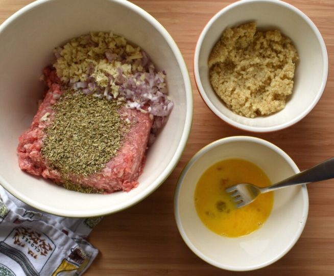 Grass Fed Beef and Quinoa Meatballs Ingredients