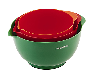 Farberware Classic Plastic Mixing Bowls, Assorted, Set of 3