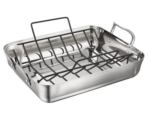 4. Calphalon Contemporary 16-Inch Stainless Steel Roasting Pan with Rack