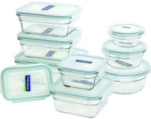 6. Glasslock 18-Piece Assorted Oven Safe Container Set