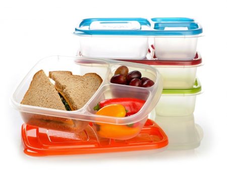 8. EasyLunchboxes 3-Compartment Bento Lunch Box Containers, Set of 4, Classic