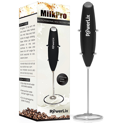 PowerLix Milk Frother Handheld Battery Operated Electric Foam Maker For Coffee