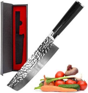 Multipurpose Asian Nakiri Vegetable Cleaver Knife for Home and Kitchen with Ergonomic Handle
