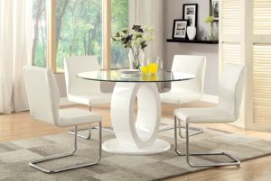 glass dining table set for 8