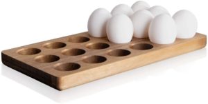 Wooden egg holder for 18 eggs