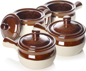 A Set of 4 Ceramic Soup Bowls for Soup, Stew, and Chillies