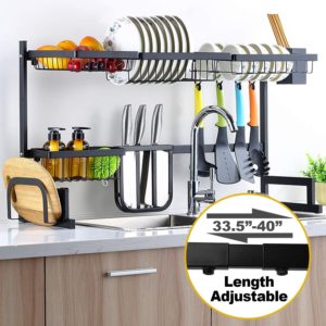 expandable over the sink dish drying rack