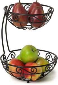 metal two-story fruit bowls