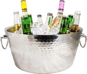 double-walled hammered beverage tub
