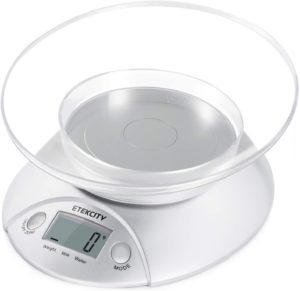 Digital Ounces and Grams scale for Cooking, Baking, Meal Prep, Dieting, and Weight Loss