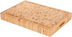 bamboo cutting board with trays and lids