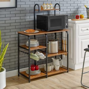 small microwave cart with storage