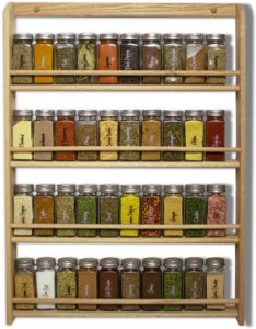 large wooden spice rack