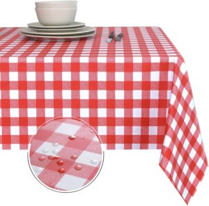 Oil-Proof and Spill-Proof Vinyl Rectangle Tablecloth