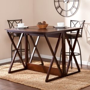 Espresso dining table foldable