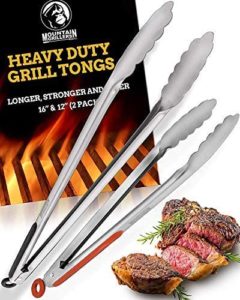 Heavy Duty Grilling Tongs for Cooking & Serving Food