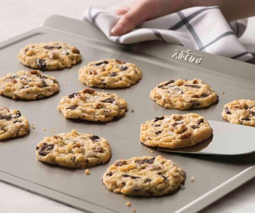 Cookies are baked on the All Clad Baking Sheet