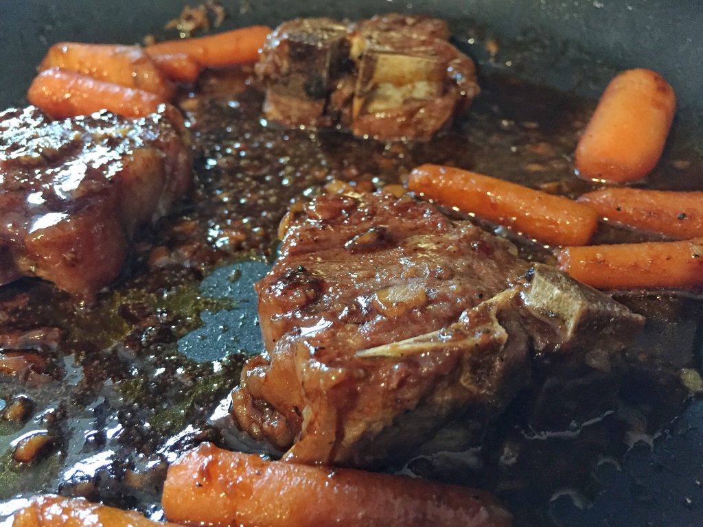 Braised Guinness Lamb Chops Cooking