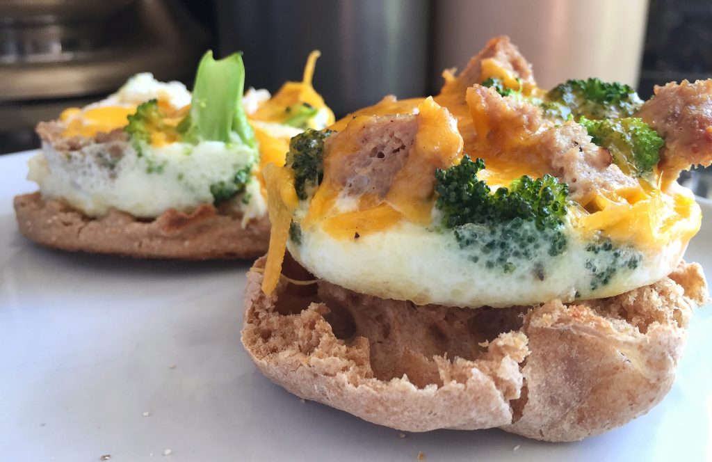 Ramekin Eggs on English Muffin