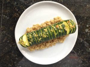 Baked Hasselback Zucchini with Quinoa