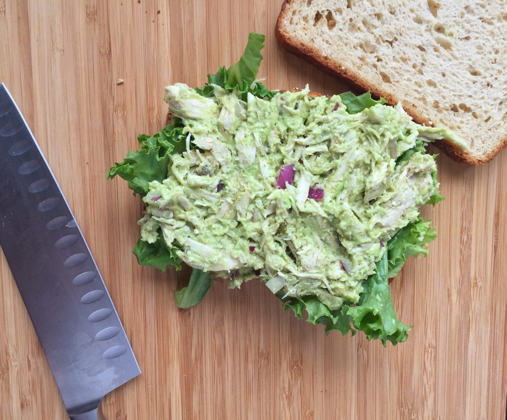 Slow Cooker Avocado Chicken Salad Sandwich