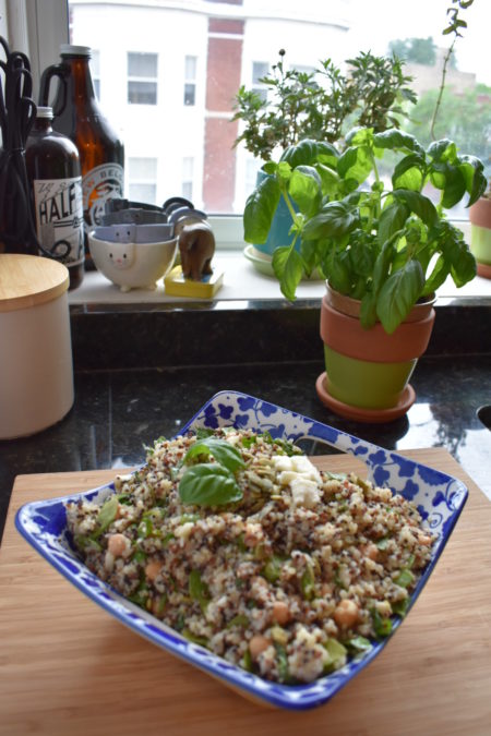 Basil Quinoa and Chickpea Salad