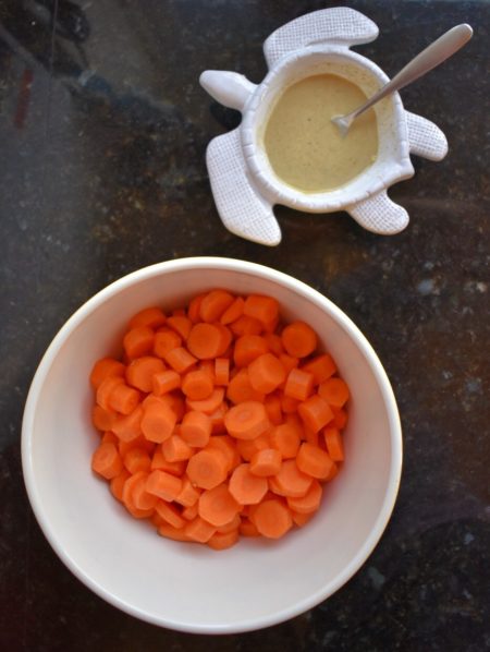 Roasted Tahini Ginger Carrots Chopped