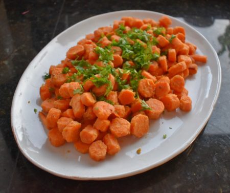 Roasted Tahini Ginger Carrots