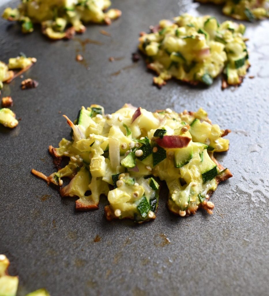 Oven-Baked Zucchini Cakes Close Up