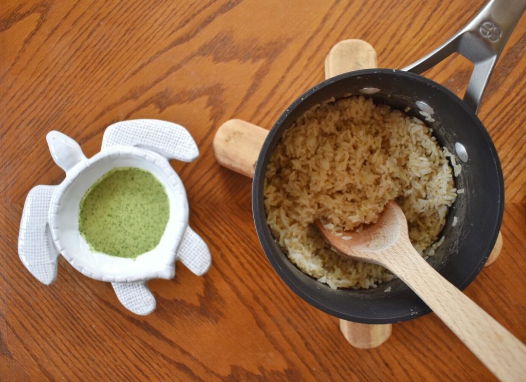 Easy Cilantro Lime Rice Before Mixing