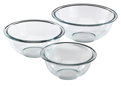 Pyrex Prepware 3-Piece Glass Mixing Bowl Set