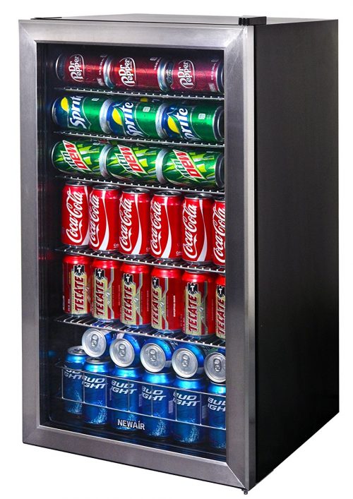 126-Can Capacity Mini Bar Beer Fridge with Right Hinge Glass Door