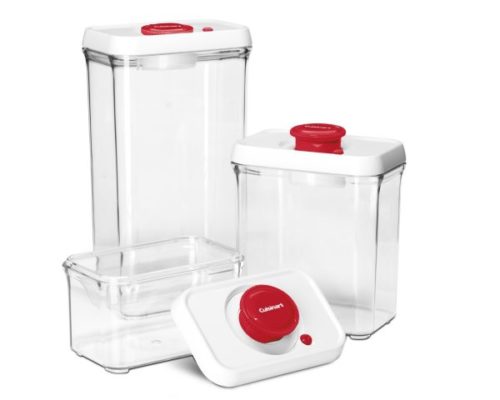 1. Cuisinart CFS-TC-S6R 6-Piece Set Fresh Edge Patented Vacuum-Seal Food Storage System, Red