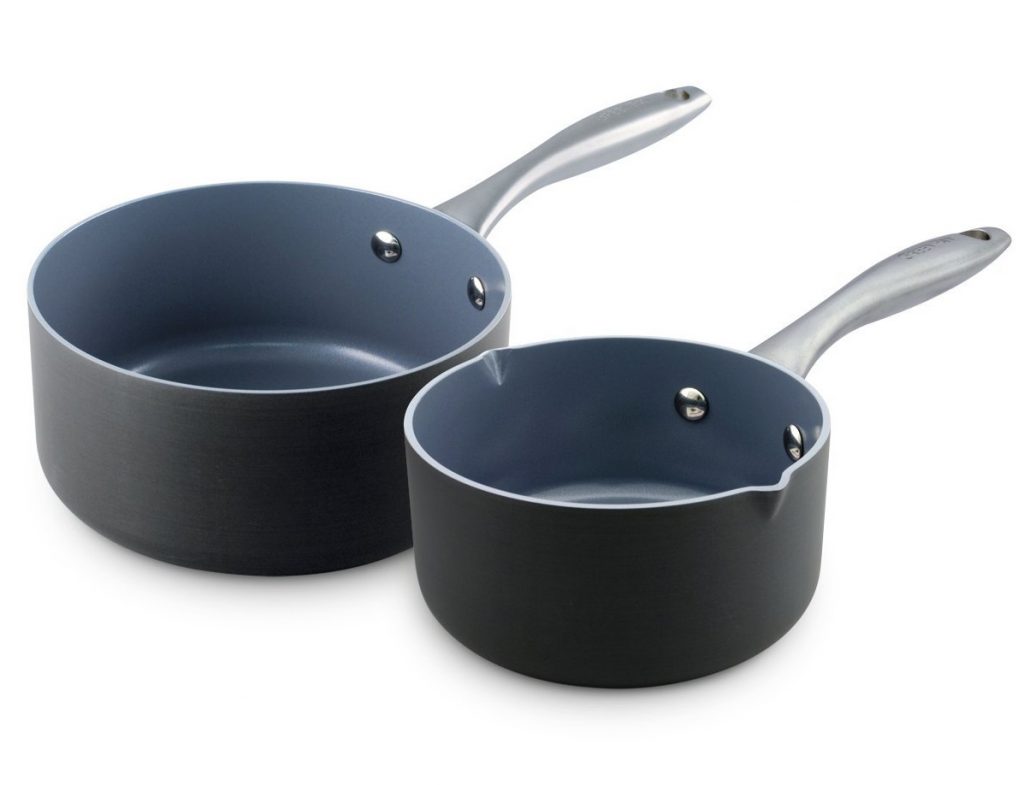 10. GreenPan Lima 1QT and 2QT Ceramic Non-Stick Saucepan Set