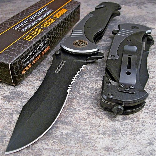 12. Tac-force Extra Large Grey 10.5" Folding Blade