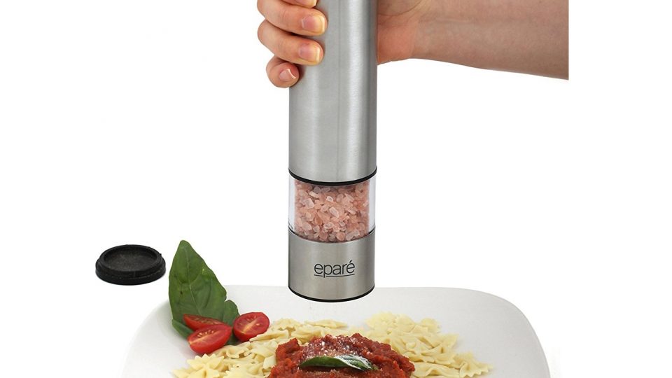 12. Eparé Salt or Pepper Grinder, Adjustable Ceramic Grinders for Pink Himalayan Sea Salts & Black Peppercorns