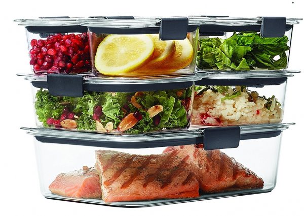 2. Rubbermaid Brilliance Food Storage Container, 14-Piece Set, 100% Leak-Proof, Plastic, Clear