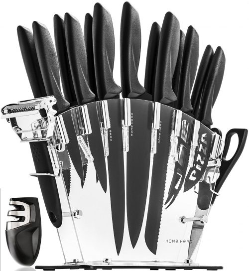 4. Stainless Steel Knife Set with Block