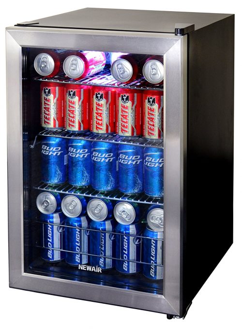 90 Can Capacity - Mini Bar Beer Fridge with Right Hinge Glass Door