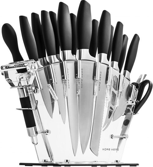 5. Stainless Steel Knife Set with Block