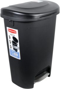 Rubbermaid Step-On Wastebasket, 13 Gallon - Black