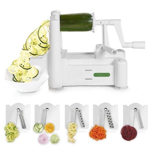 Spiralizer 5-Blade Vegetable Slicer, Strongest-and-Heaviest Duty,