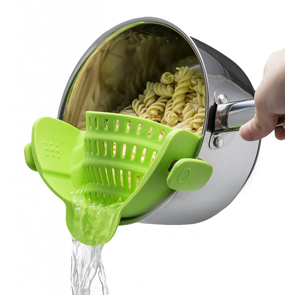 8. Kitchen Gizmo Snap 'N Strain Strainer, Clip On Silicone Colander, Fits all Pots and Bowls - Lime Green