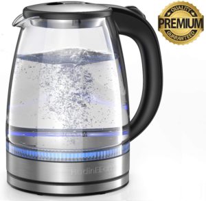 Portable Electric Hot Water Kettle with Auto Shutoff Protection, Stainless Steel Lid & Bottom