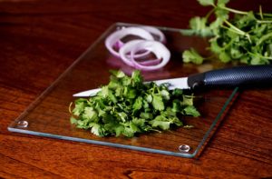 black glass cutting board