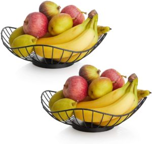 Large Wired Fruit Vegetable Basket Bowls for Kitchen Counter